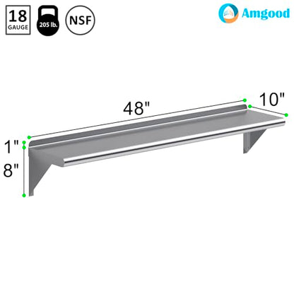 10 in. x 48 in. Stainless Steel Wall Mount Shelf (10 in. x 48 in.)