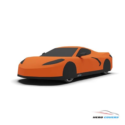 Car Cover I Fit for Corvette C8 I Indoor and Outdoor I Protection from Sun (Orange)
