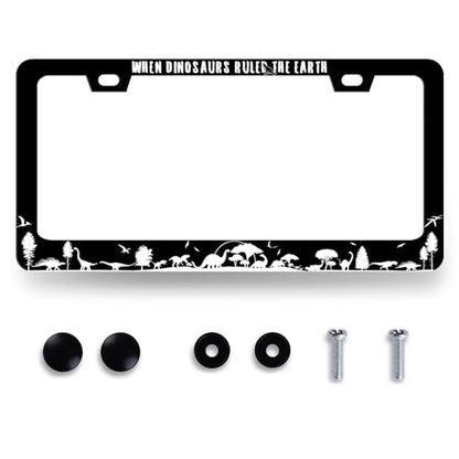 When Dinosaurs Ruled The Earth License Plate Frame Funny License Holder (When Dinosaurs Ruled The Earth)