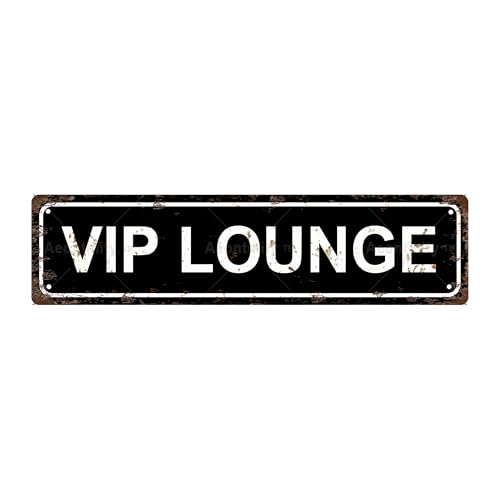 VIP LOUNGE Vintage Metal Tin Street Sign Bar Cafe Garage Cave Home Room Wall Bathroom Farmhouse Garden Porch Patio Decor (VIP LOUNGE)
