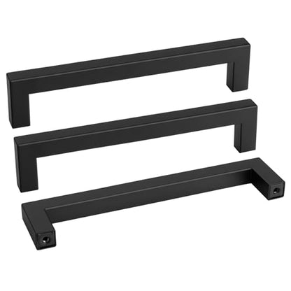 50 Pack 7-1/2 Inch Black Cabinet Handles Kitchen Drawer Pulls (Matte Black / 7-1/2 inch Hole Centers)