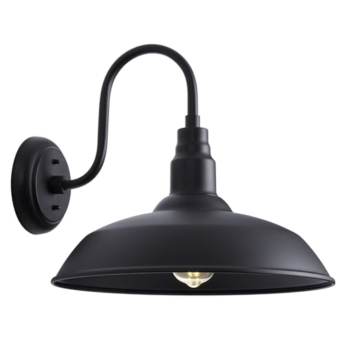 16 Inch Dome Barn Light for Porch (Matte Black / 16" Dome)
