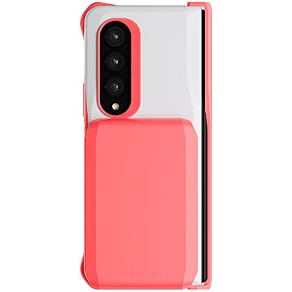 EXEC Wallet Galaxy Z Fold4 Case for Women with Detachable Magnetic Card Holder and Hinge Protection Supports Wireless Charging Phone Cover Designed for 2022 Samsung Galaxy ZFold4 (Galaxy Z Fold 4 / Pink)
