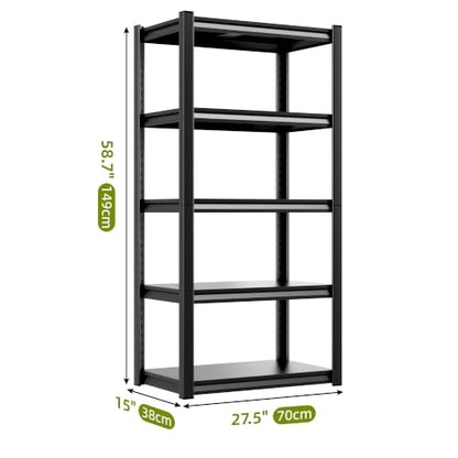 Metal Storage Shelves (27.5"Wx15"Dx58.7"H)