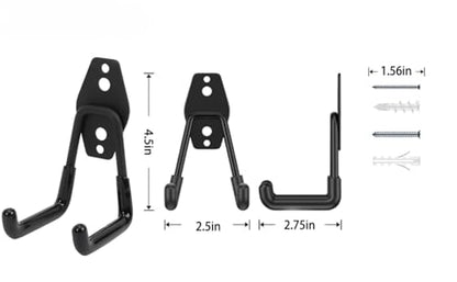 Wall Mount Heavy Duty Garage Hooks (4Pcs)
