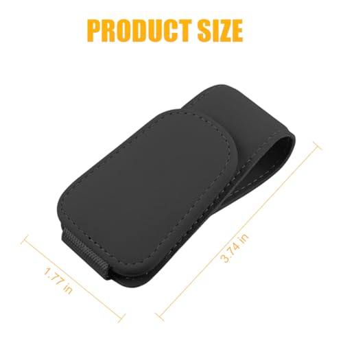2PCS Sunglasses Holders for Car Sun Visor (2 Pack / Black/Leather)
