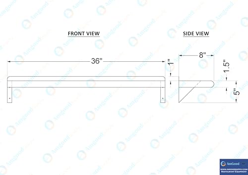 8 in. x 36 in. Stainless Steel Wall Mount Shelf (8 in. x 36 in.)
