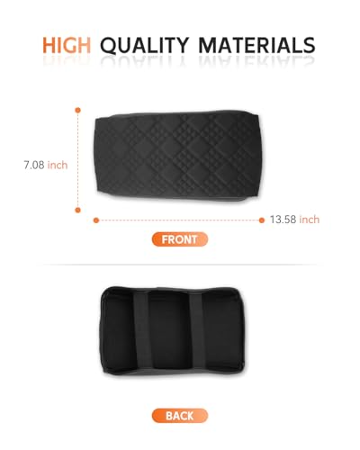 for 2025 2026 Jeep Wagoneer S Center Console Cover Armrest Box Cover for Wagoneer S (Wagoneer S Thickened Black Leather Square)
