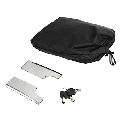 Motorcycle 5" Stretched Saddlebags Fit For Harley Touring 2014 (5" Stretched Bags-Vivid Black W/ Chrome Latches & 6x9 Lids)