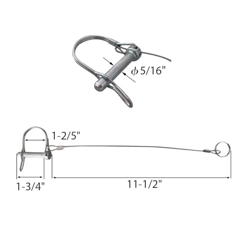 Trailer Coupler Pins with Tethers (5/16"x1-3/4"x5)