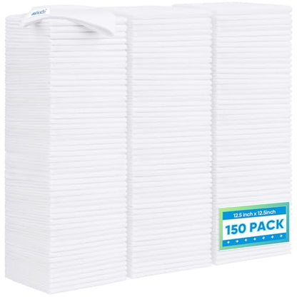 White Microfiber Cleaning Cloth 150 Pack (White / 12.5 x 12.5 Inch)