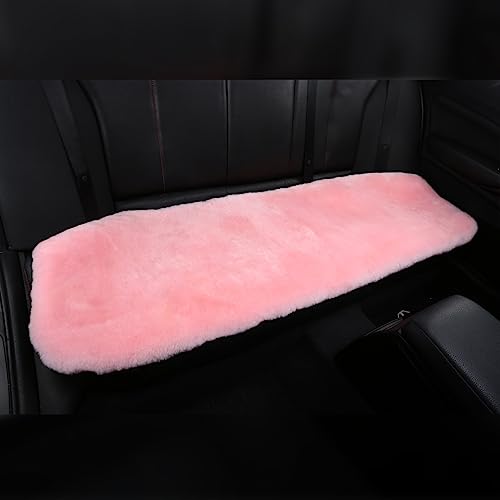 Pink Genuine Sheepskin Car Rear Seat Cover for Fuzzy Back Cushion (Pink)
