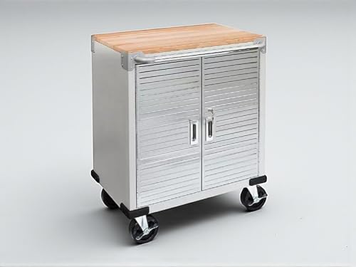 Heavy Duty Rolling Storage Cabinet with Wheels and Drawers (2 Door (28" W x 18” D x 34.5" H) / Granite)