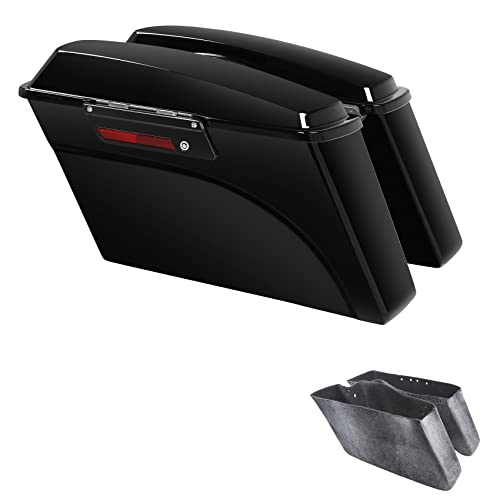 Motorcycle Saddlebags Hard Saddlebags For Harley Touring 1993 (Vivid Black W/ Black Latches / Standard)