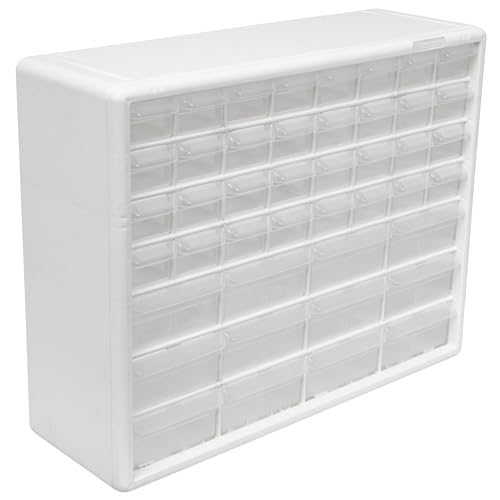 44 Drawer Plastic Storage Cabinet (White / 44 Drawer / 1 Pack)