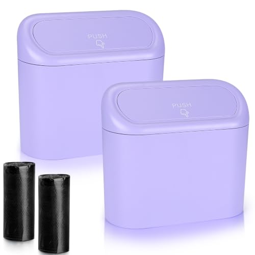 Car Trash Can with Lid (Purple, Purple)