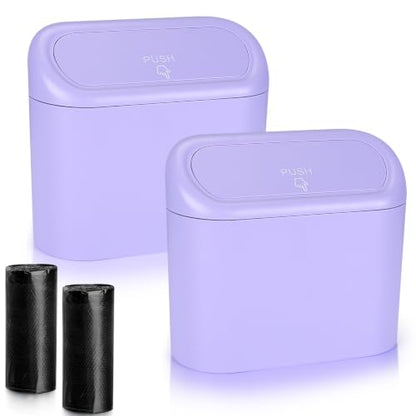 Car Trash Can with Lid (Purple, Purple)