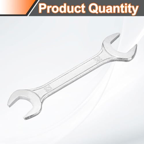 Double Open End Wrench 22mm x 24mm Metric 15 Degree Offset Angle Small Flat Head Wrench Galvanizing Open Ended Spanner for Automotive Repair Furniture Assembly (22mm x 24mm)