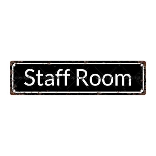 STAFF ROOM SPACE Metal Tin Street Sign Bar Cafe Garage Cave Home Room Wall Bathroom Farmhouse Garden Porch Patio Decor (STAFF ROOM)