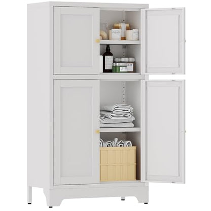 White Bathroom Floor Cabinet (White / 40"H 4 Doors)