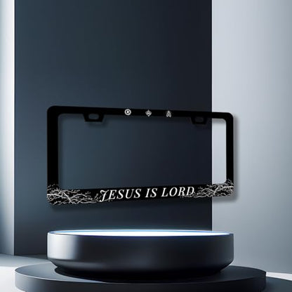 Jesus is Lord Stainless Steel Christian License Plate Frame 12.2 x 6.2 Inch (Jesus is Lord 01)