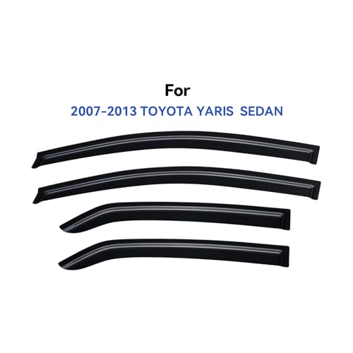Window Visors Rain Guards for 2007 (2007-2013 Toyota Yaris Sedan)