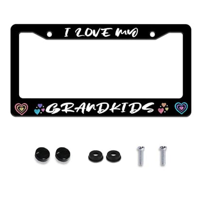 I Love My Grandkids License Plate Frame Stainless Steel 2 (I Love My Grandkids)