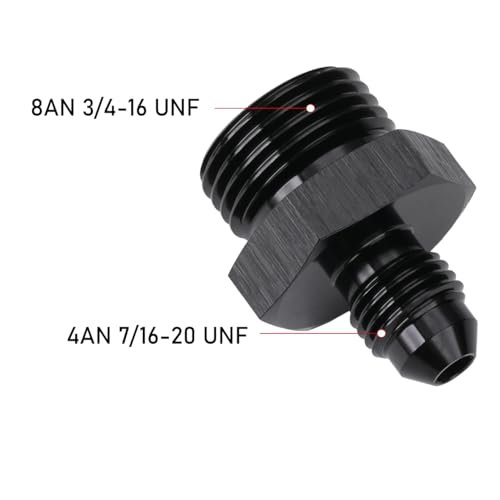 4AN Male Flare to 8AN ORB O (4AN to 8AN ORB / Black - 2PCS)