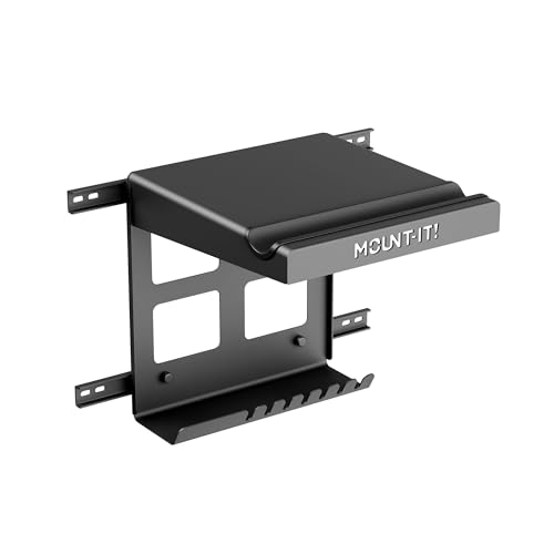 Bike Wall Mount Rack with Shelf and Hooks (Black)