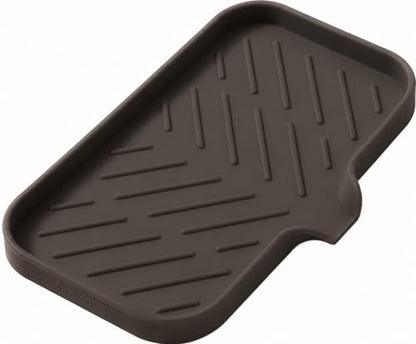 Silicone Soap Dish with Drain Spout (Coffee / M(9.6"×5.3"))