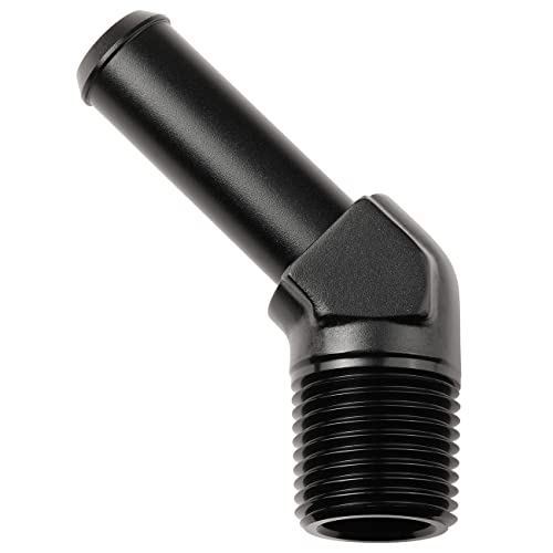 1 2 NPT Male to 5 (1/2 NPT to 5/8 Barb / Black - 45 Degree)