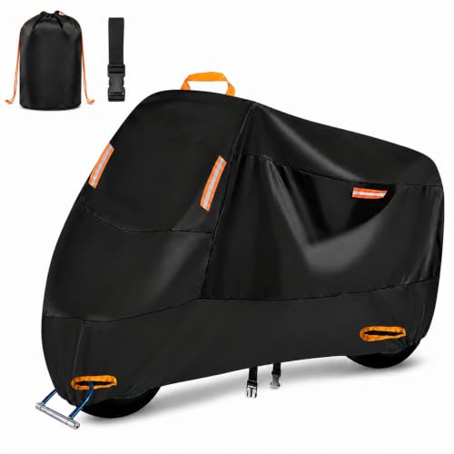 300D Heavy Duty Moped Cover Fits up to 72 inch Bike (Black / M (72" x 33" x 39"))