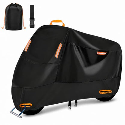 300D Heavy Duty Moped Cover Fits up to 72 inch Bike (Black / M (72" x 33" x 39"))