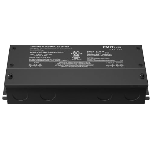 80W 24V 5-in-1 Dimmable LED Driver,AC 110-277V to DC Power Supply (24V 80W)