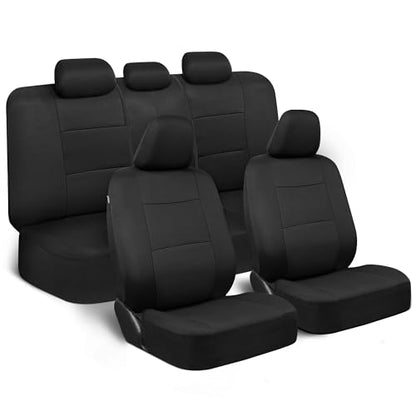 PolyPro Car Seat Covers Full Set in Solid Black (Solid Black)