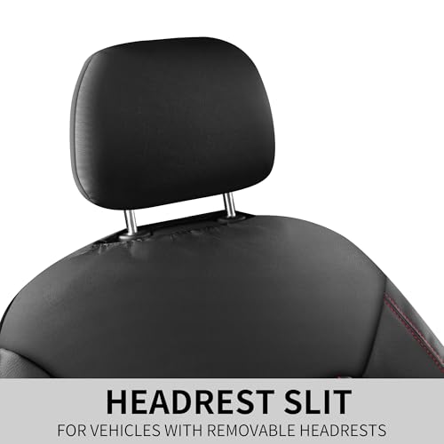 Faux Leather Front Car Seat Covers (N1 Black Redline / Front Seat)
