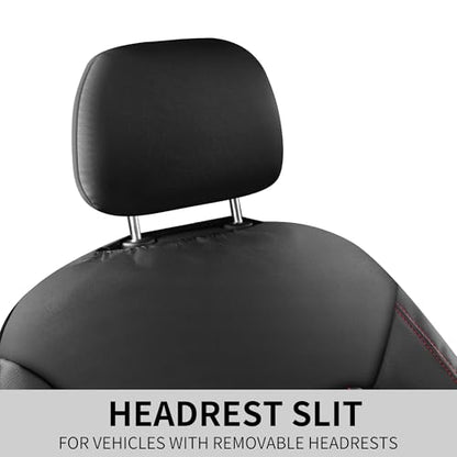 Faux Leather Front Car Seat Covers (N1 Black Redline / Front Seat)