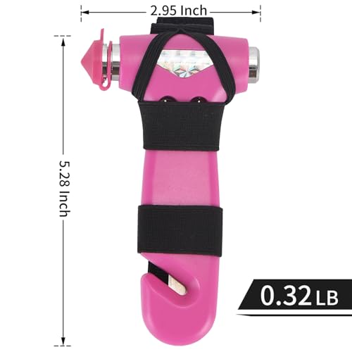 Car Window Breaker Seatbelt Cutter and Emergency Glass Breaker (Pink)