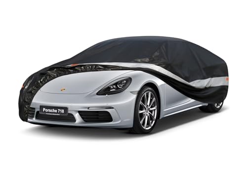 10 Layers Car Cover Custom Fit for Porsche 718 (Black Gray / Custom Fit for Porsche 718 Boxster Cayman)