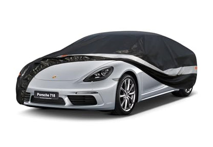 10 Layers Car Cover Custom Fit for Porsche 718 (Black Gray / Custom Fit for Porsche 718 Boxster Cayman)