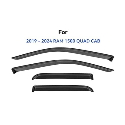 Window Visors Rain Guards for 2019 (2019-2025 ram 1500 quad Cab)