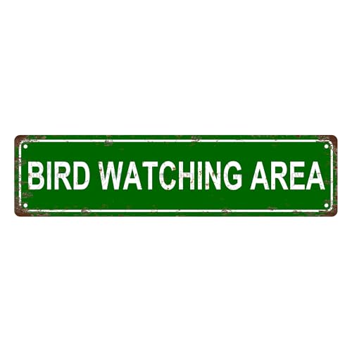 BIRD WATCHING AREA SPACE Metal Tin Street Sign Bar Cafe Garage Cave Home Room Wall Bathroom Farmhouse Garden Porch Patio Decor (BIRD WATCHING AREA)