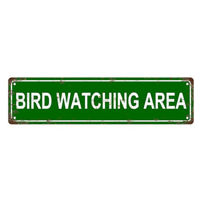 BIRD WATCHING AREA SPACE Metal Tin Street Sign Bar Cafe Garage Cave Home Room Wall Bathroom Farmhouse Garden Porch Patio Decor (BIRD WATCHING AREA)