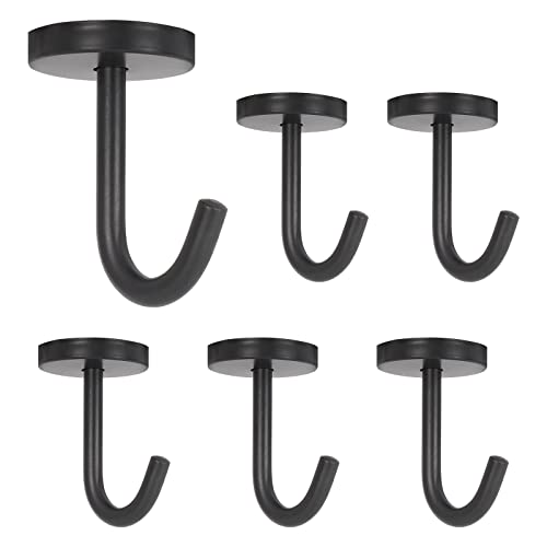 Coat Hooks Wall Mount Hooks for Hanging Hat Hurse Robe (Matte Black / 2 Inch (Ceiling))