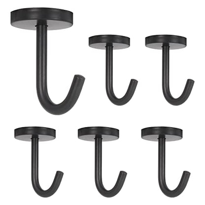 Coat Hooks Wall Mount Hooks for Hanging Hat Hurse Robe (Matte Black / 2 Inch (Ceiling))