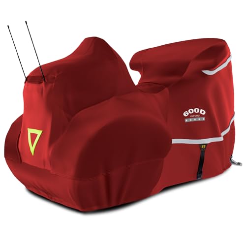 Motorcycle Cover with Side+Top Box Heavy Duty 600D Waterproof for Touring Models Harley Davidson Ultra Limited (Red / Side+Top box)