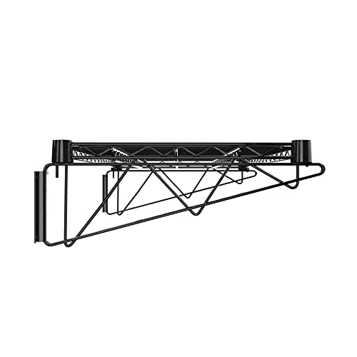 18" x 36" Black Epoxy Wire Wall Mount Shelf (Black / 18" x 36")