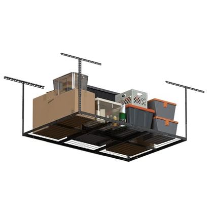 4x6ft Overhead Ceiling Garage Storage Rack (Black / 4x6ft)