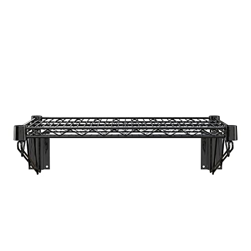 18" x 24" Black Epoxy Wire Wall Mount Shelf (Black / 18" x 24")