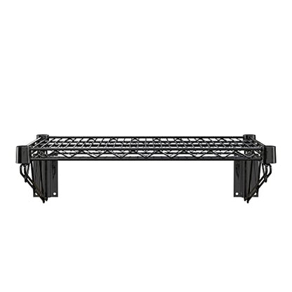 18" x 24" Black Epoxy Wire Wall Mount Shelf (Black / 18" x 24")